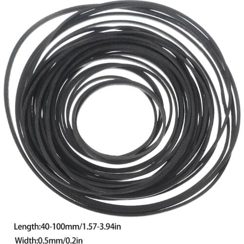 H7JF 60Pcs 40-100mm Mix Cassette Tape Machine Square Belt Universal Repair Belt Square Cross-Section1.5mm