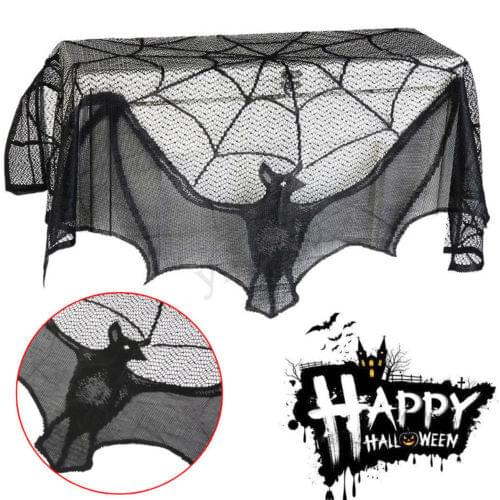Halloween Lace Window Door Bat Web Curtain Party Decorations Props Festival DIY Decor