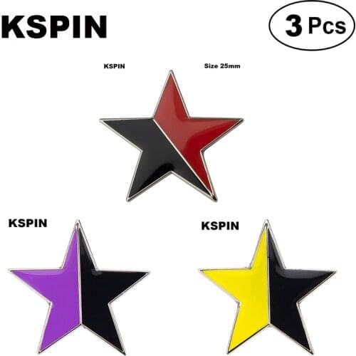 Red-Black Star Lapel Pin Lapel Pin Flag badge Brooch Pins Badges