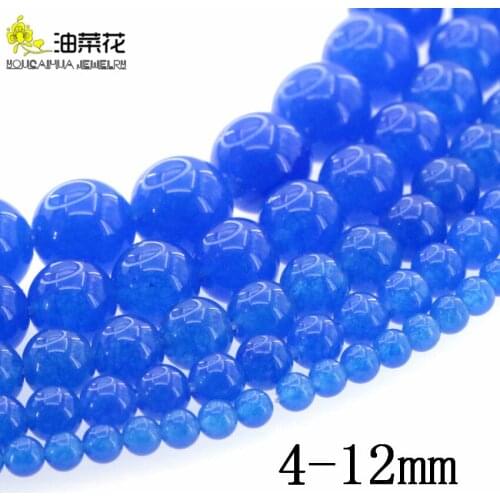 Natural Stone 4-12mm Sapphires jades Round Beads DIY Accessories Making Woman Gift Necklace Bracelet Jewelry Wholesale Price