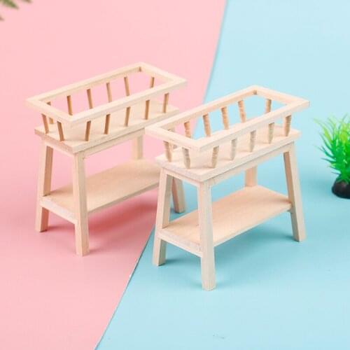 1:12 Scale New Dollhouse Wood Shelf Flower Stand Mini Doll House Handmade Furniture Model