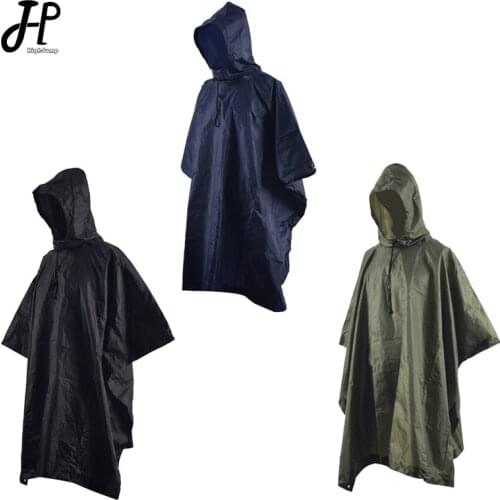 Multifunctional Raincoat Portable Breathable Camping Hiking Rainwear Poncho Outdoor Hunting Ghillie Suit Travel Rain Gear 3 In 1