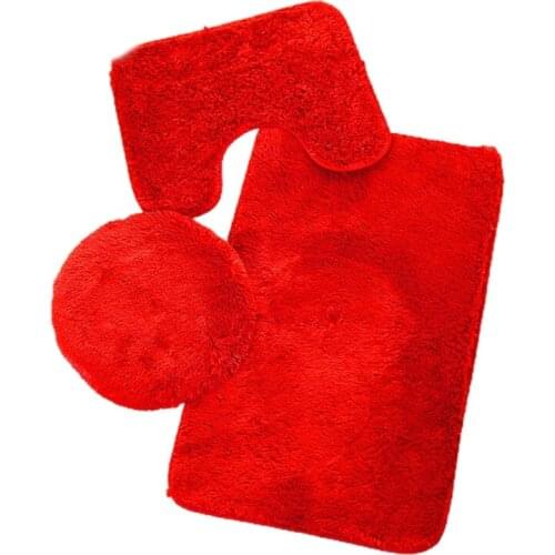 3 Pcs Bath Mat Set Soft Bathroom Rugs Mat Absorbent Plush Shaggy Bath Rugs Set Ultra Soft Plush Non-Slip Back