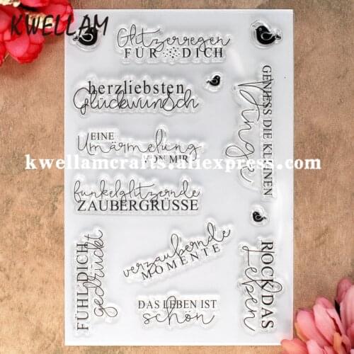 German HERZLIEBSTEN GLUCKWUNSCH Scrapbook DIY photo cards rubber stamp clear stamp transparent stamp 11x16cm KW8041343
