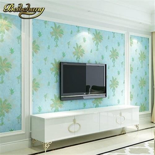 Beibehang European Palm tree Papel De Parede 3D Wallpaper for Living Room TV Background Wall Paper Home Decor wall paper roll