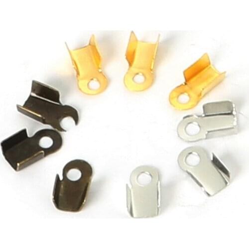 1000pcs/lot Crimp End Caps Gold Rhodium Bronze for Necklace Bracelet Velet Ropes Cords Connectors Clasp,DIY Jewelry Findings