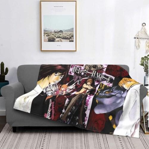 Death Note Blankets Fleece Textile Decor Manga Multi-function Warm Throw Blankets for Bedding Travel Bedspread