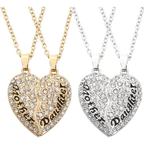 New Arrival Mother And Daughter Necklace Jewelry Zinc Alloy Best Friends Choker Creative Stitching Pendant Necklace For Women