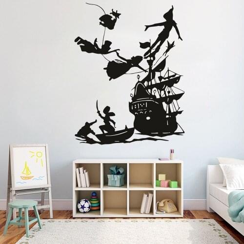 Pirates Ship Wall Decal Boy dream Cartoon Decals Pirates Ship decor wall Sticker Kids room Bedroom waterproof vinyl Decals G437