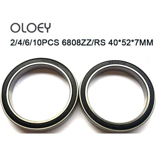 6808RS ZZ 40*52*7 mm 2/4/6/10PCS Bearing Rubber Sealed Deep Groove Ball BearingThin Wall Chrome Steel Corrosion Resistance