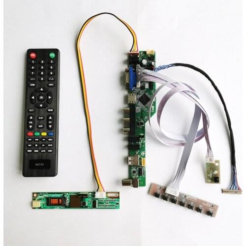 For LG LP133X09-A2M2/B2M1 20-Pin LVDS notebook PC VGA RF USB Remote 13.3" 1CCFL 1024*768 LCD screen controller card DIY kit