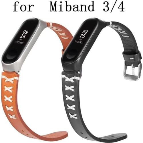 20pcs New Watch Band for Xiaomi Mi Band 3 4 Sport Strap Watch Leather Wristband for MiBand 4 3 watchband Accessories Bracelet
