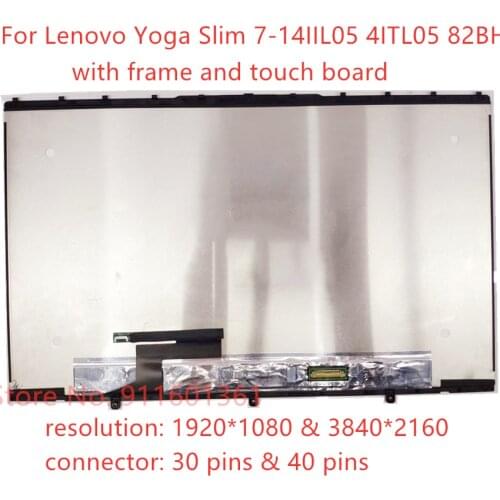 Free shipping new 14" inch LCD touch Assembly with frame replacement For Lenovo Yoga Slim 7-14IIL5 4ITL5 82BH Laptop