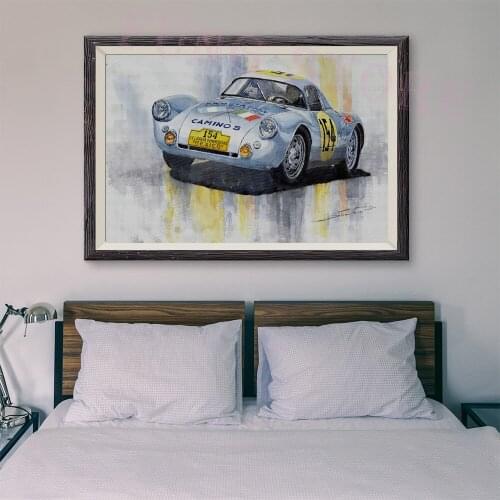 T179 Retro Racing Car Classic Painting No. 154 silver car 31 Custom Silk Poster Home Deco Wall Art Christmas Gift