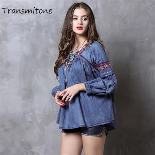 Женские джинсовые рубашки Transmitone China At AliExpress