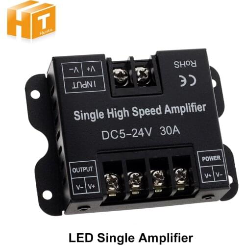 30A LED Strip Amplifier DC5-24V Single High Speed Amplifier for Single Colour LED Strip Power Repeater Console Controller