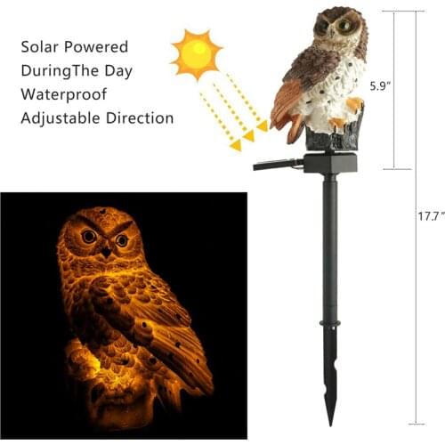 Waterproof Solar Power LED Light Outdoor Garden Decor Accessories Statues Garden Path Yard Lawn Animal Bird Ornament Lamp 5Z