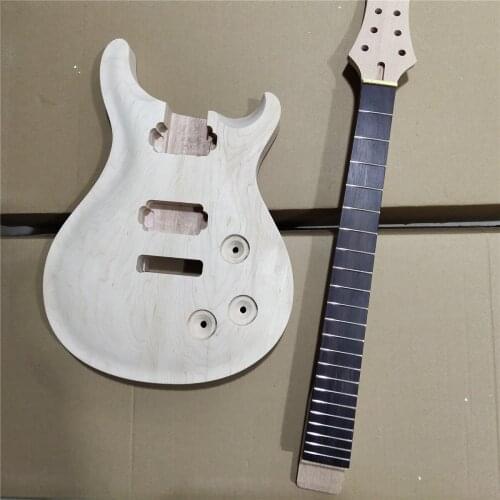 1 Set Unfinished Electric Guitar Neck And Body Guitar Kit DIY Part