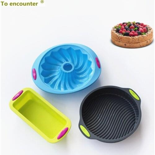 To encounter 1 set silicone chiffon cake molds Toast Pans mold Round cake mold Baking and Pastry DIY Baking Tools 3 in Package