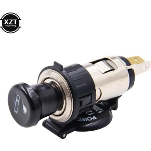 12V Waterproof Car Auto Motorcycle Metal Cigarette Lighter Power Plug Socket For Motorcycles Boats Mowers Tractors Cars