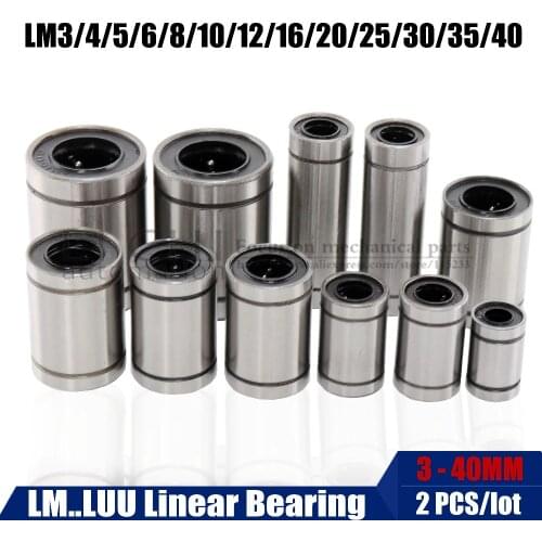 2pcs / lot Linear Bearing LM6UU 6mm linear ball bearing any size for 3d printer parts LM8LUU cnc parts