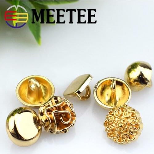 50pc 8-10mm Meetee Metal Buttons Mix Style Golden Shirt Small Button for Sewing Men Womens Sweaters Coat Decor DIY Accessory