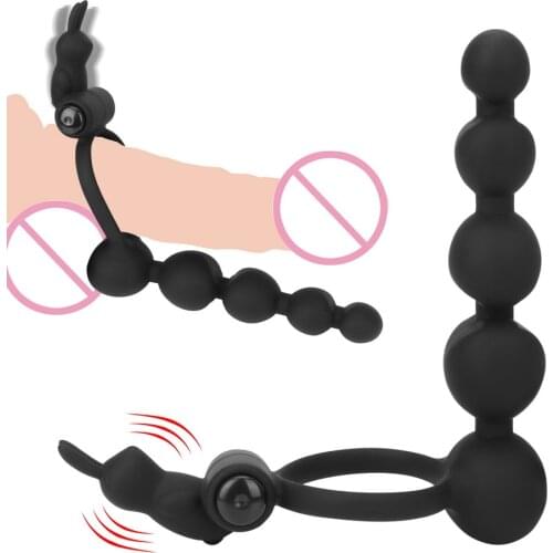 Butt Plug Strapon Dildo G-spot Vibrator Anal Bead Double Penetration Penis Vibrating Ring Sex Toys for Couple