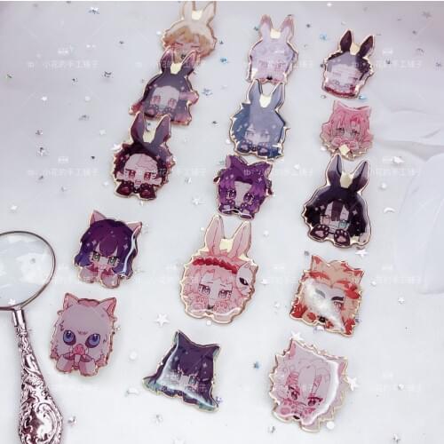 Anime Demon Slayer Kimetsu no Yaiba Agatsuma Zenitsu Tanjirou Cosplay Metal Bedge Bags Badge Button Brooch Pin Souvenir Gift