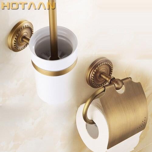 Free shipping,solid brass Bathroom Accessories Set,Paper Holder toilet brush holder,bathroom sets,antique brassYT-12200-2
