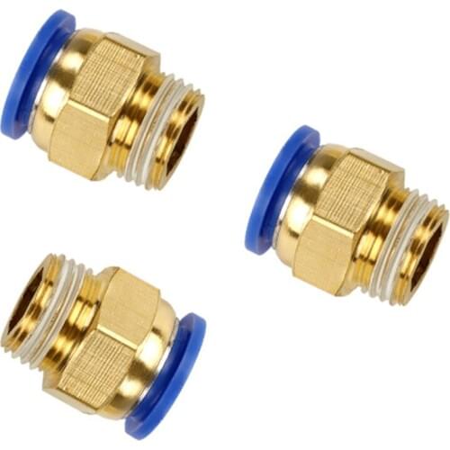 PC Air Pneumatic 12 10mm 4 8mm 6mm Hose Tube 1/2"BSP 1/4" 1/8" 3/8" Male Thread Air Pipe Connector Quick Coupling Brass Fitting