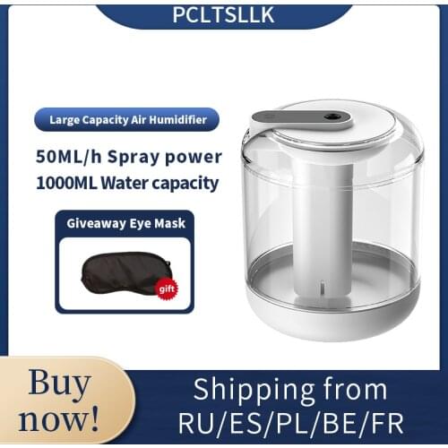 Electric USB Air Humidifier 1000ML Capacity Rechargeable 2000mAh Battery Aroma Oil Ultrasonic And Mist Maker LED Light For Home