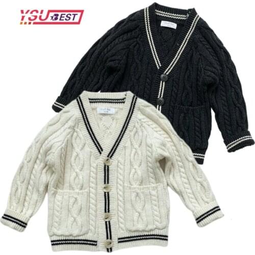 1-7Yrs Boys Cardigan Sweater Fashion Children Coat Casual Preppy Style Baby School Outfits Kids Sweater Infant Clothes Outerwear