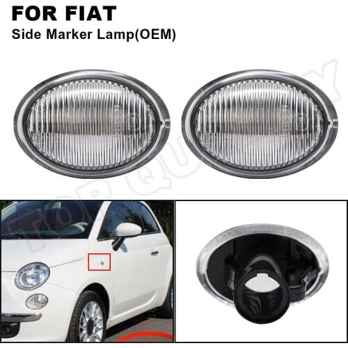 2Pcs Smoked Lens Side Marker Light (OEM) Lampshade For For Fiat 500 Abarth Lancia Ypsilon FORD KA DESDE OEM sidemarker Lampshade