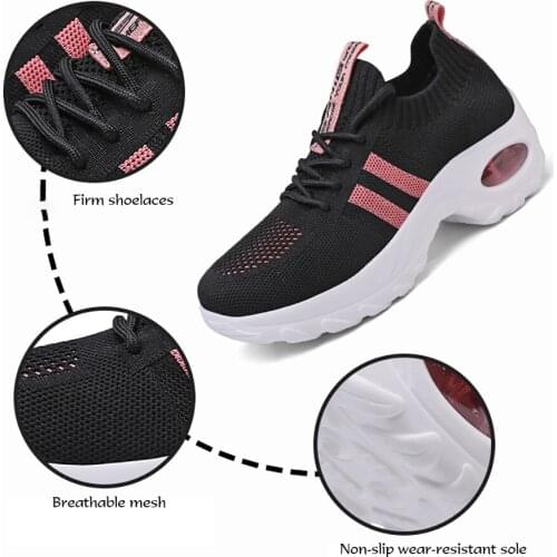Casual Womens Tennis Shoes Platform Breahtable Outdoor Sports Trainers Air Cushion Gym Fitness Sneakers Increasing Height