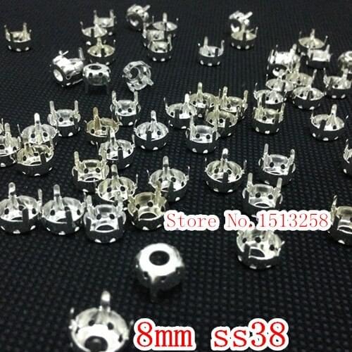 Round Hollow Silver Metal Claw For Assembling Rivoli Fancy Stone Setting,Acrylic Round Stone ss38 8mm,1000pcs/lot