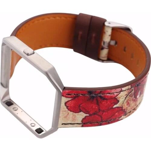 KZfashion New 2018 Vintage Flower Series For Fitbit blaze Leather Strap Retro Strap 2018 hot sell