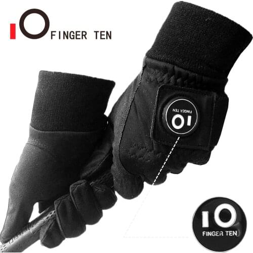 Men Warm Winter Golf Gloves with Ball Marker Windproof Waterproof Breathable Cold Weather Grip Golfer Glove Black Drop Shipping