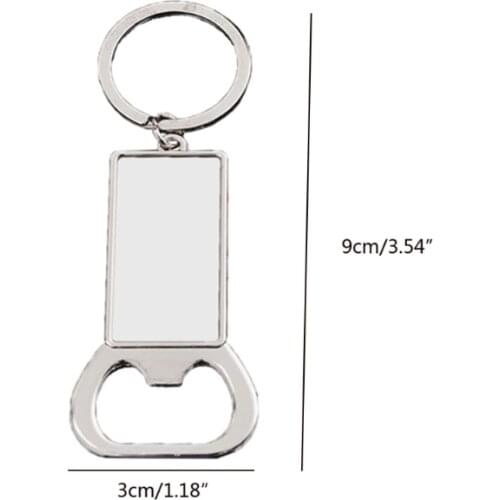 2021 New Sublimation Bottle Opener Keychain with Key Ring Double-Side Printed Heat Transfer Keychain for Christmas Valentine Day