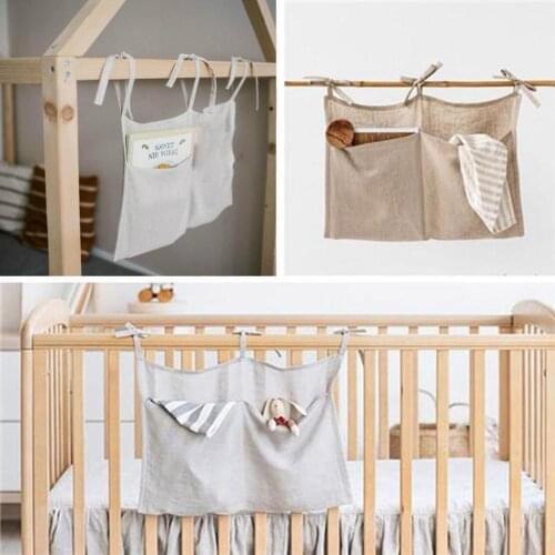 Baby Crib Organizer Bed Hanging Storage Bag For Baby Bed Essentials Diaper Organizer Hanging Tissue Toys Multi-Purpose Baby B0G8