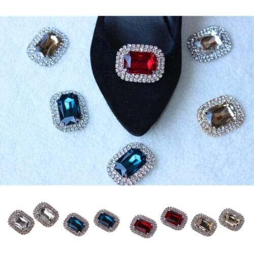 A Pair of Fashion Shoe Clips Acrylic Rhinestone Alloy Glass Wedding Boot Jewelry