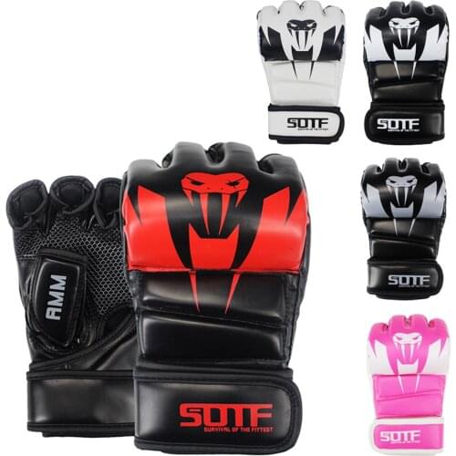 Adults MMA Venomous Snake Tiger Muay Thai Gloves Karate Muay Thai Half Finger Boxing Fight Gloves Sanda Training Man Woman -40