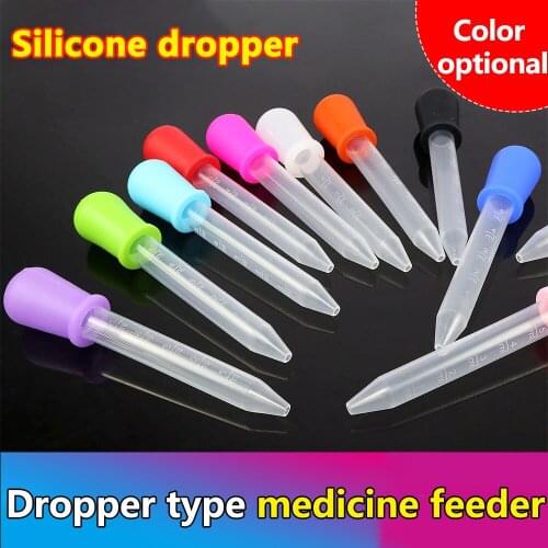 IMBABY 6pcs 5ml Small Silicone Plastic Pipette Dropper Feeding Medicine Liquid Eye Ear Pipette Dropper School Lab Supplies