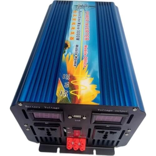 Free Shipping 5000W DC12V to AC110V/120V/220V/230V 50Hz/60Hz Peak Power 10000W Off grid Pure Sine Wave inverter