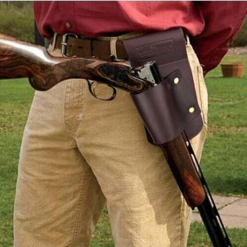 Tourbon Hunting Gun Accessories Gun Holster Waist Belt Shotgun Rifle Holder Leather 26*17*5CM