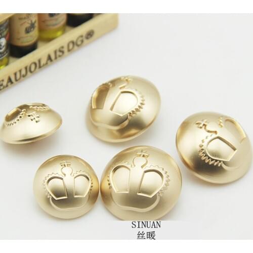 SINUAN Gold Buttons Round Button Metal Buttons For Clothes Plating 100Pcs Diy Button Sewing Accessories Clothes Decoration