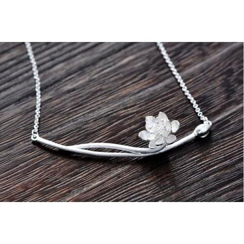 SMJEL New Fashion High Quality Craft Lotus Flower Necklace Pendants&Necklaces Life Art Jewelry Wedding Gifts SYXL030