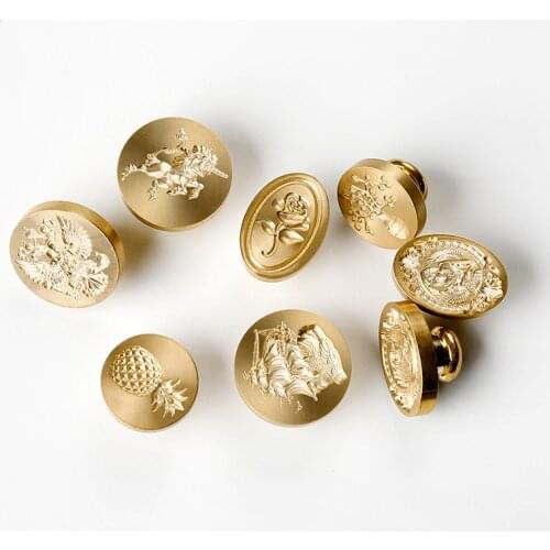 Wax seal 25mm diameter copper brass seal head cherry blossom\pineapple\shell\mushroom\clover