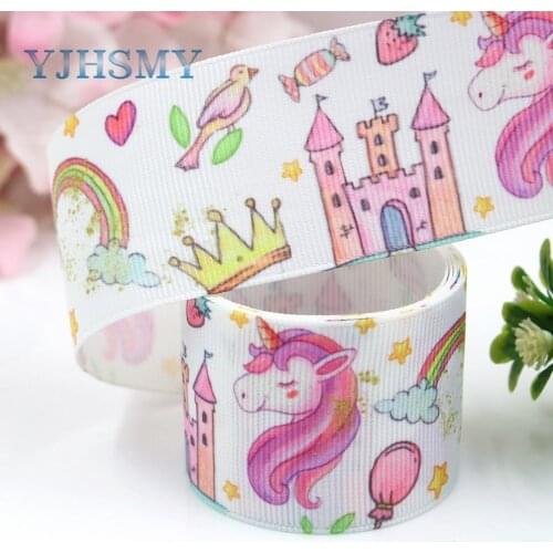 YJHSMY I-19116-361,38mm 10yards Cartoon Ribbons,Thermal transfer Printed grosgrain,Clothing accessories,DIY wrapping materials