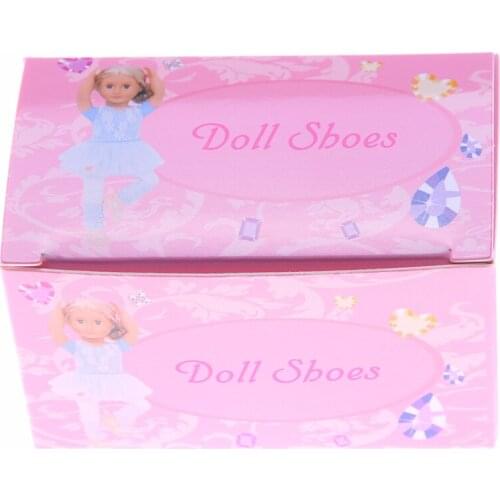 ZWSISU 5 Pieces Pink Folding Gift Shoes Box for 18 inch Doll or 43 cm Doll Accessories for Dolls