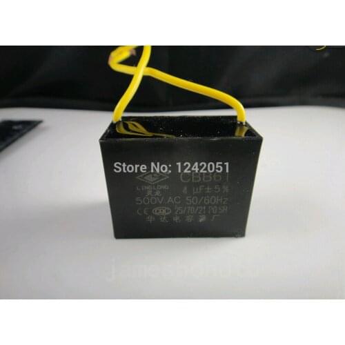 10pcs Fan Capacitor Metallized Capacitor Start Capacitor CBB61 500VAC 4.0uF